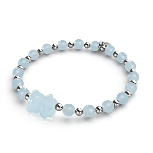Oceanus | Gemmy Bear Bracelet | Aquamarine x Silver